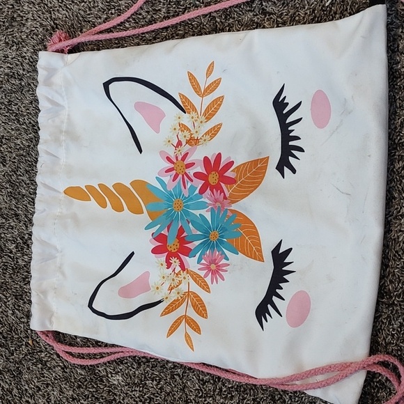 Unicorn bag set with hair tie - Picture 2 of 7
